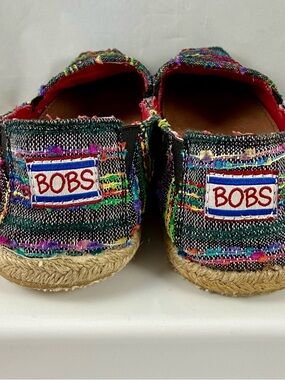 BOBS from Skechers Multicolor Hippie Tribal Woven Flats Leather Insoles.  Size 8